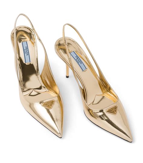 prada patent leather pumps with bow|Prada slingback heels.